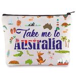 LEVLO Australia Travel Cosmetic Bag Gift For Australia Lover Australia Travel Culture Zipper Pouch Bag For Traveler, Take Me To Australia