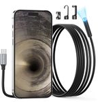 USB C Endoscope Camera with Light, Teslong 1080P HD Borescope Inspection Camera with 8 LED Lights, 16.4FT Flexible Snake Camera Scope Probe, Fiber Optic Cam Compatible with iPhone 15, Android Phone