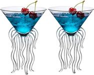 Octopus Cocktail Glass Creative Martini Drinkware Bar Goblet Tools Snifters (250ML 2 Transparent)