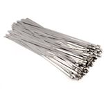 GATI EXPORTS Cable Tie (Stainless Steel) - Pack of 100Pcs (SS-CBLT- 4.6X300)