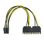 Dual SATA to 8 Pin (6+2 Pin) Video Card GPU Power Supply Cable 8.6’’ 22cm