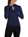 TCA Women’s Running Jacket – Long Sleeve Gym Tops Women, Full Zip Sports Jacket, Lightweight Gym Jackets Women - Navy Blazer, XL