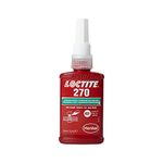 LOCTITE 270, adhesive for the Permanent Securing of Screws, High-Strength thread lock for Metal Threads, liquid adhesive for Pumps, Gearboxes and More, 1x50ml