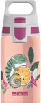 SIGG - Stainless Steel Kids Water Bottle - Shield One Flora - Suitable For Carbonated Beverages - Leakproof - Lightweight - BPA Free - Pink With Chameleon - 0.5L