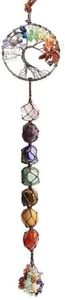 Fmelut Tree of Life 7 Chakra Stones Dream Catchers Healing Crystals Gifts Feng Shui Witchy Room Decor for Women Hangings for Curtain Cars
