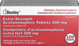 Stanley Pharmaceuticals Extra Strength Acetaminophen, Relieves Fever and Minor Pain, 500mg, 100 Caplets