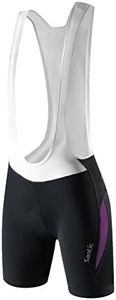 Santic Women's Cycling Bib Shorts 4D Padded Bike Shorts Bicycle Tights Breathable High Stretchy Cycling Shorts for Women Purple L