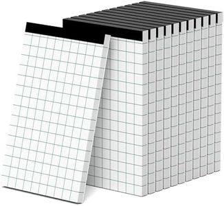 AILZFEI 5x8 inch Graph Paper Grid Paper Pad, 12 pack of 50 Sheets, White, 2x2 (2 Squares per inch), Easy-Tear Perforations, 5"x8" Quad Ruled Grid Paper Pad