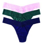 hanky panky, Dream Tencel Modal Original Rise Thong Value 3 Pack, Cotton Candy/Ivy/Indigo, One Size (4-14)