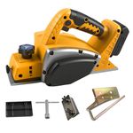 Cordless Handheld Planer for Dewalt 20V Battery, 15000RPM Brushless Electric Wood Planer 82MM Cut Width 0-2MM Cut Depth for Woodworking DIY Projects Furniture Smoothing