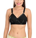 SONA Women's Cotton Wire Free Perfecto Full Coverage Non-Padded Plus Size Cotton Bra (Black, 36D)