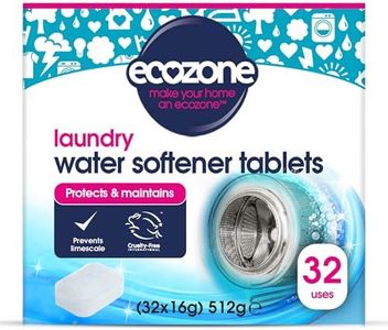Ecozone Laundry Water Softener Tablets, De-scaler Prevents Limescale & Makes Cleaning Detergent More Effective, Protects & Maintains Washing Machine Appliance, with Salt, Vegan-Friendly (32 Tablets)