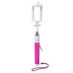 iFocus Electronics, Selfie Stick with Built-in Shutter Button, 4.5 x 11 inches, Pink