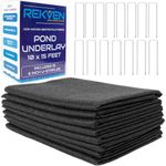 REKVEN - 10 x 15 Feet Pond Liner Underlayment Non Woven Geotextile with 15 U-Pins