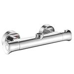 Coleniny Chrome Thermostatic Shower Mixer Bar Valve Top Outlet, Wall Mounted Shower Mixer Tap Valve Modern, Outlet Up Bar Shower Valve Anti Scald Tap, G1/2" Outlet