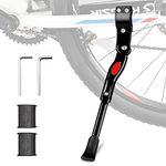 Bike Kickstand Adjustable Bicycle Kickstand with Concealed Spring Bike Side Support Kick Stand Aluminum Rear Side for 22"-27" Mountain Bike and Road Bike