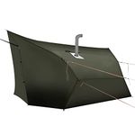 Onewind Penumbra Hot Tent, 14ft Camping Hammock Tarp for 4-Season, Waterpoof and Flame Retardant Hammock Rain Fly with Stove Jack for Winter, Outdoor Camping, OD Green