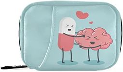 Naanle Happy Pills Pill Box 7 Day Pill Case Bag Travel Pill Organizer Bag with Zipper Weekly Case Portable Compact Size for Vitamin Supplement Holder