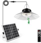 Waiybbit Solar Shed Light 98LEDs Solar Pendant Light Daytime-On with Motion Sensor Solar Shed Lights Indoor with Switch, 3 Colour Dimming, 5 Modes,Remote, IP65 Waterproof, for Gazebo Patio