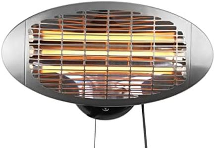 Heatlab 2KW Water Resistant Infrared Electric Garden Outdoor Indoor Patio Heater - 3 Power Settings (Wall Mounted Heater)