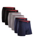 DANISH ENDURANCE Men's Bamboo Boxers Soft, Comfortable, Breathable Underwear, Tagless, With or without fly, 6 Pack, XL Multicolor (2X Black, 2X Grey, 2X Navy Blue)