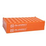 2PCS 2ML Tube Rack Vial Holder, Orange, Autosampler Vial Rack 50-Well, Sample Vial Rack for 2ml by ALWSCI