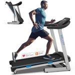 WELLFIT 15 Auto Incline Treadmills 350+lbs Capacity Foldable Smart Voice Control, Works with KINOMAP Apple Health, 95% Assembled|BPM Monitor|Music Player|Online Coaching, Heavyduty Treadmill for Home