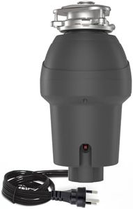 Garbage Disposal with Air Switch, 1 HP, 4-Stage Grinding, 3500 RPM, Quiet Kitchen Food Waste Disposer, ABS & Stainless Steel, Gray, Compact Design, Easy to Mount for Home Use