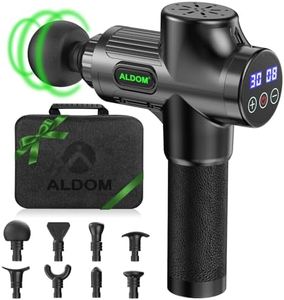 Muscle Massage Gun,ALDOM Massage Gun Deep Tissue 30 Speeds Handheld Electric Massager LCD Touch Screen,Portable Percussion Massager with 8 Heads,Powerful Muscle Gun for Athletes Recovery Pain Relief