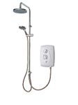 Triton Showers T80 Easi Fit Plus DuElec™ | Shower Electric | 9.5 KW I White I Electrical Showers | with Rainfall Showerhead and Anti Twist Hose | Best Electric Shower Units for Bathrooms