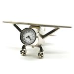 ZAHEPA Aeroplane Miniature Table Clock, Stylish Analog Desk Clock & Paper Weight, Manual Adjustment, Easy Battery Replacement, Ideal for Students & Kids Bedroom, Vintage Decor for Home & Office