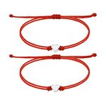 Red String Bracelet for Women, Kabbalah Red Rope Bracelet Gifts Heart Bracelet for Mom and Daughter Red Bracelet for Protection Matching Bracelets for Family Friendship Bracelets for Teen Girls Student Friends Red Jewelry