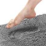 Tafts Bathroom Rugs and Mats Sets, Ultra Soft Chenille Microfiber, Absorbent Non-Slip Machine Washable Shaggy Rugs, Super Plush Bath Mat for Bathroom, Shower & Tub, 21"x32", Space Grey