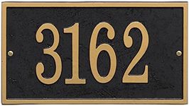 Whitehall Personalized Cast Metal Address Plaque - Custom House Number Sign - Rectangle (11" x 6.25") - Black with Gold Numbers