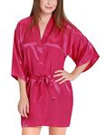 Xs and Os Women's Satin Solid Above The Knee Babydoll Dress (ST_1017_OS_Pink_Free Size)