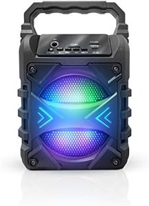 Top Tech Jet-4 Bluetooth Speaker, 400W, 4" Woofer, Rich Bass, 6hr Playtime, Disco Lights, Karaoke Mode, TWS, 100ft Range, USB, TF, Mic Input, Portable Speaker (Black)