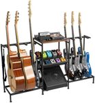STRICH Guitar Stand - Multiple Guitar Rack with Pedals Organizer for Acoustic, Electric, Bass, Amp Accessories - Display Stand for Home Studio Music Room SMT-40