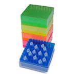 81-Well Freezer Rack w/Lid, Assorted Colors, 5 Racks/Unit