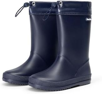 DREAM PAIRS Kids Rain Boots Boys Girls Lightweight Boots Waterproof Easy-on Outdoor Playing Rain Boot Unisex-Child,Size 5 Big Kid,Navy,SDRB2401K