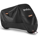 MOSFiATA Waterproof Motorcycle Cover, 210D Thickned Oxford Cloth with Lock Holes, for Honda, Yamaha, Suzuki, Kawasaki, Outdoor Protection, 96.46 x 41.34 x 49.21 inch XL