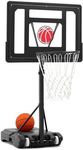 Danrelax Pool Basketball Hoop,Adjustable Poolside Basketball Hoop,Include Air Pump,Basketball, Made for Teens, Adults,Black