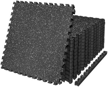 AIRHOP 0.79in Thick 48 Sq Ft Exercise Equipment Mats, 12 Tiles Upgraded Rubber Top with High Density EVA Foam, Large Interlocking Puzzle Gym Flooring for Home Gym, Heavy Weight Workout,Black & White