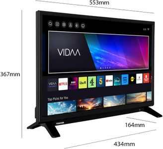 Toshiba 24" HD Ready Smart TV – VIDAA, HDR, Freeview Play, Alexa