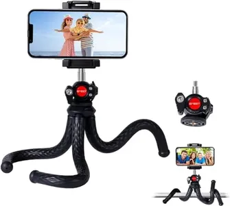 EMEET Camera Tripod, Mini Flexible Tripod with Phone Holder and 1/4” Screw, 360° Ball Head, Phone Vlog Tripod with 4.4lbs Load Capacity, Compact Mini Tripod for Phone/Camera/Webcam