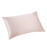 ALASKA BEAR - Natural Silk Pillowcase, Hypoallergenic, 19 momme, 600 thread count 100 percent Mulberry Silk, Standard Size 50x75 cm with hidden zipper(Pink)