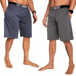 Mens Pyjama Shorts - Comfy Lounge Shorts with Pockets Pack of 2 (XL, Navy/Charcoal)