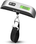 Digital Luggage Scale, Handheld Suitcase Scale with Backlit LCD Display, 110 lbs/50kg Portable Baggage Weighing Scale with Temperature Sensor for Travel, Battery Included