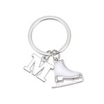 LIKGREAT Ice Skate Keychain Figure Skating Keychains Initial Ice Skating Charm Keyring Handbag Decoration, M, Medium