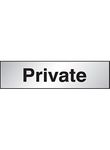 Caledonia Signs 59059 Private Sign Label, Engraved Aluminium Effect Pvc, 140 mm x 35 mm