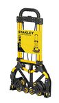 Stanley SXWT-FT584-SP Folding Handtruck, 30/60kg Load Capacity, Adjustable TPR Grip Handle, Comes with a Bungee Cord, 2" Stair Climber Wheels, Open Dimn: 41x41x102 cm,Folded Dimn: 39x67x72.5 cm
